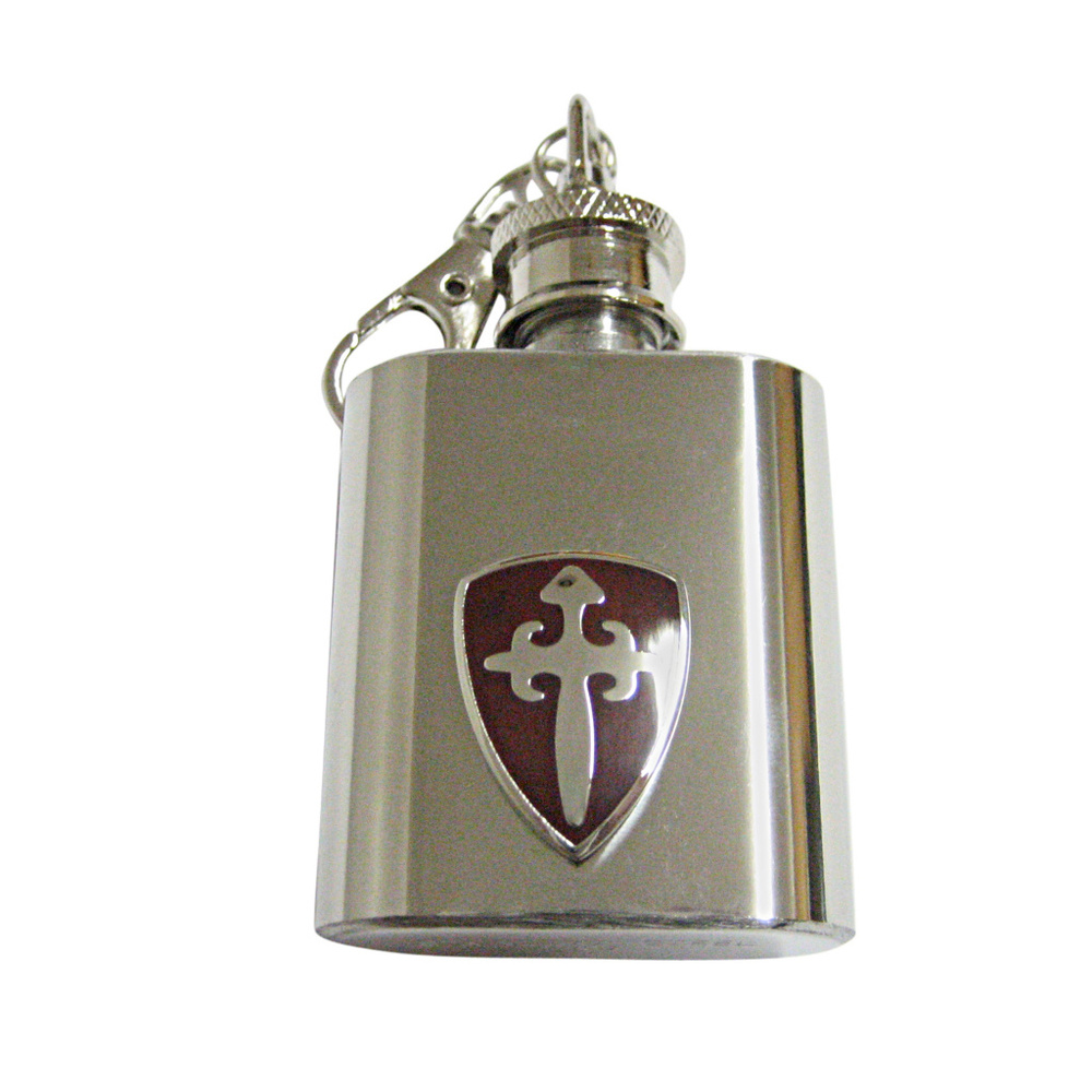 Brown Medieval Shield Keychain Flask - image 1